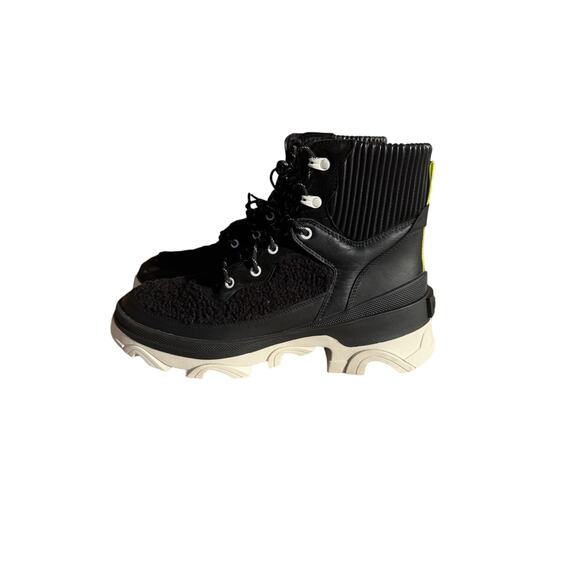 Sorel Brex Cozy Lace Up Waterproof Boots Black Sea Salt NL4812-010 - Picture 1 of 5